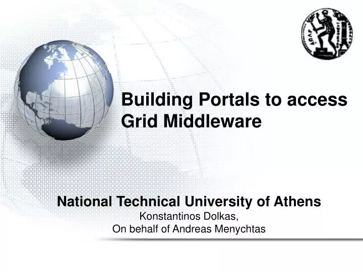 building portals to access grid middleware
