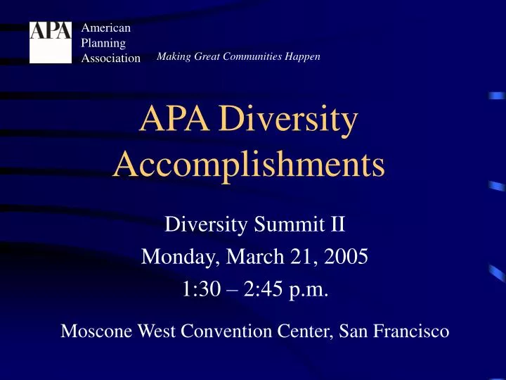 apa diversity accomplishments