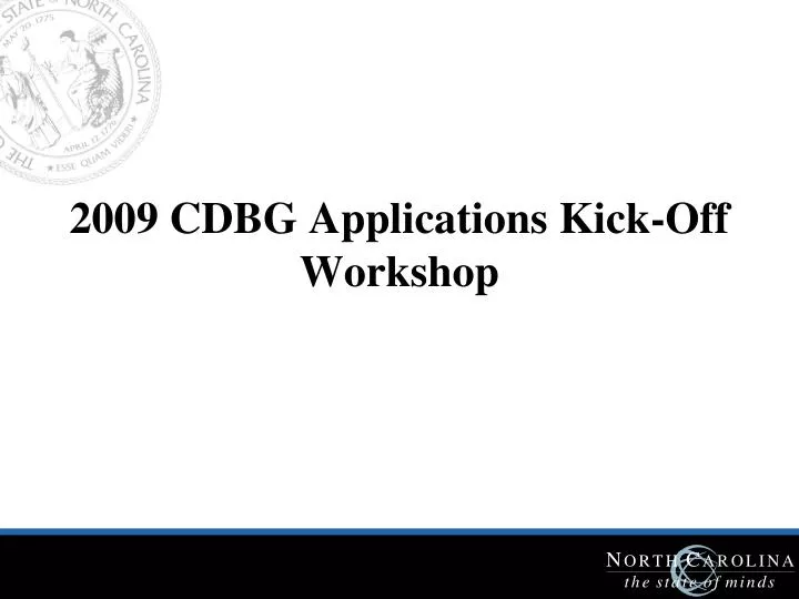 2009 cdbg applications kick off workshop