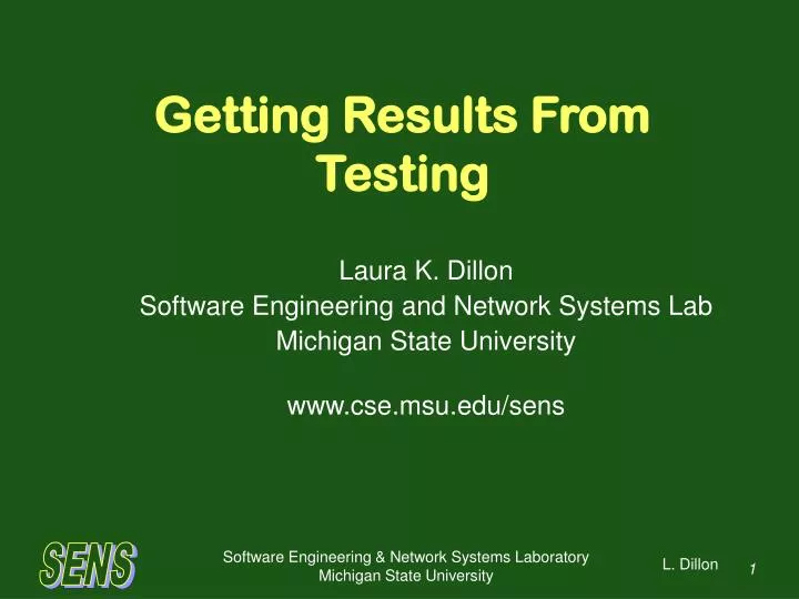 getting results from testing