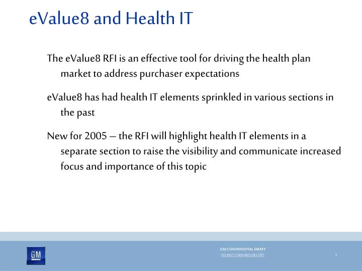 evalue8 and health it