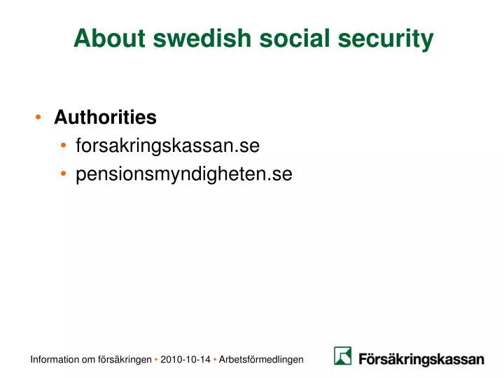 about swedish social security