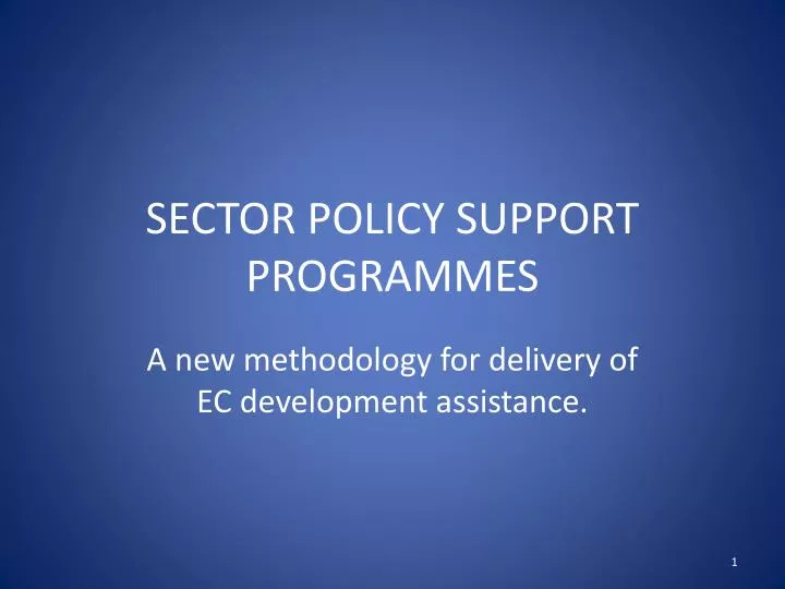 sector policy support programmes