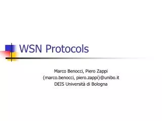 WSN Protocols