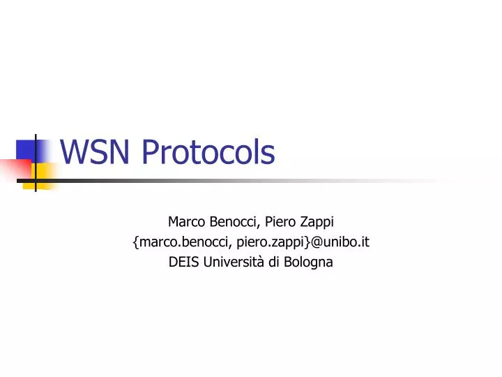 wsn protocols
