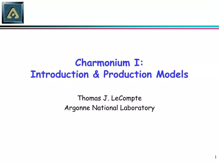 charmonium i introduction production models