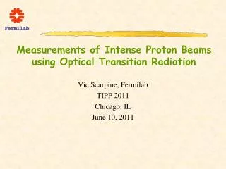Measurements of Intense Proton Beams using Optical Transition Radiation