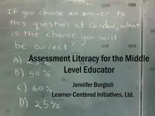 Assessment Literacy for the Middle Level Educator