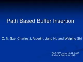 Path Based Buffer Insertion