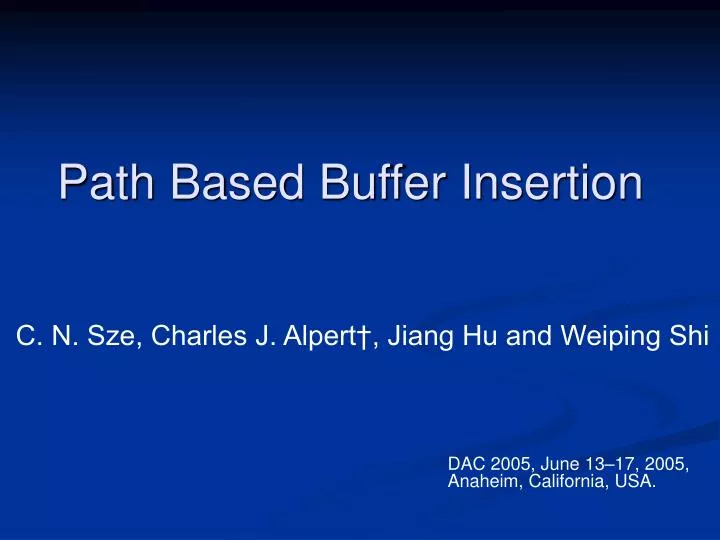 path based buffer insertion