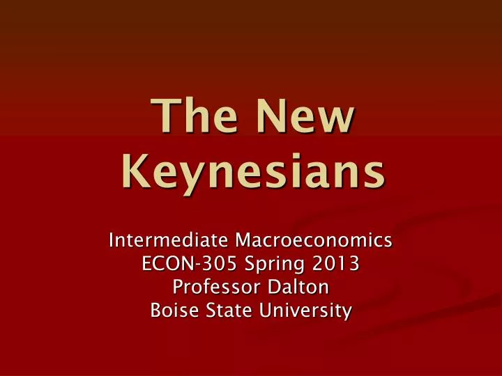 the new keynesians