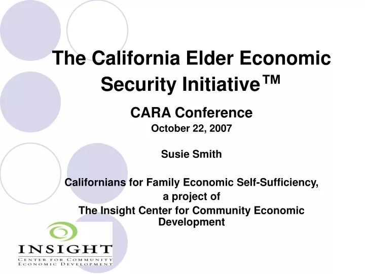 the california elder economic security initiative