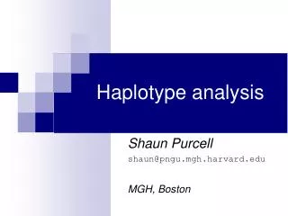 Haplotype analysis