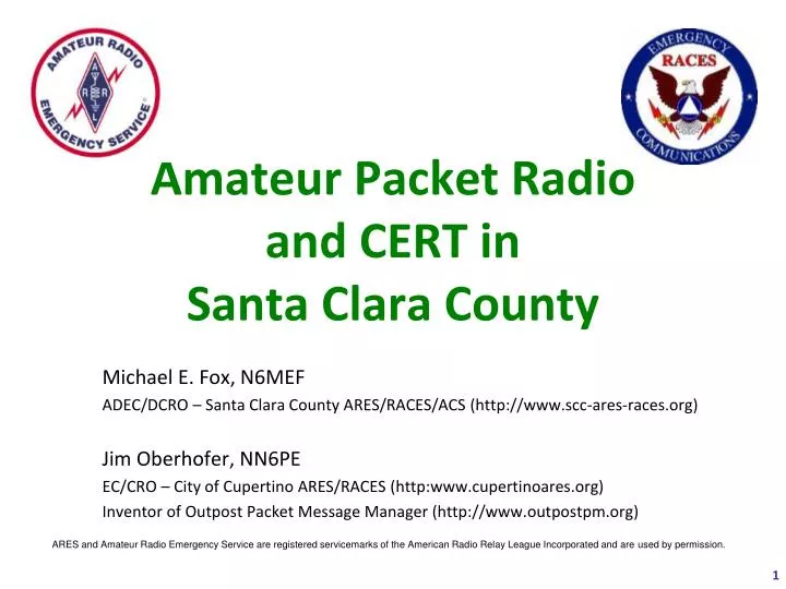 amateur packet radio and cert in santa clara county