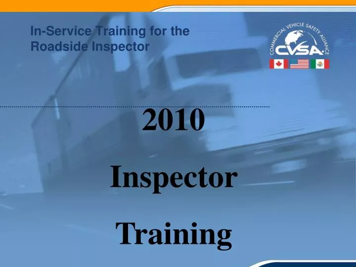 in service training for the roadside inspector