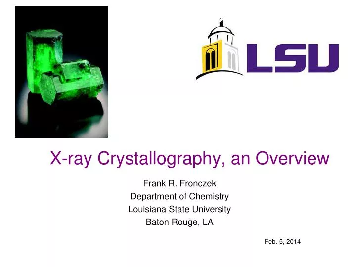 x ray crystallography an overview