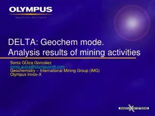 DELTA: Geochem mode. Analysis results of mining activities