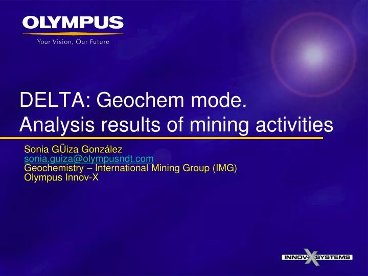 delta geochem mode analysis results of mining activities