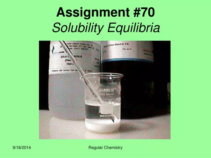 assignment 70 solubility equilibria