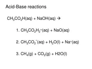 Acid-Base reactions