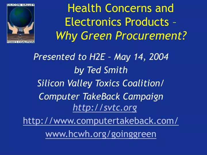 health concerns and electronics products why green procurement