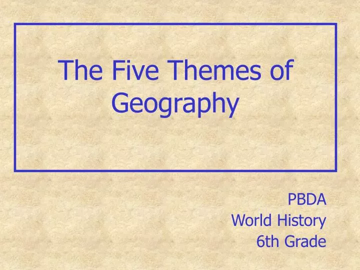 the five themes of geography