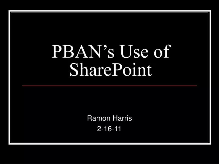 pban s use of sharepoint