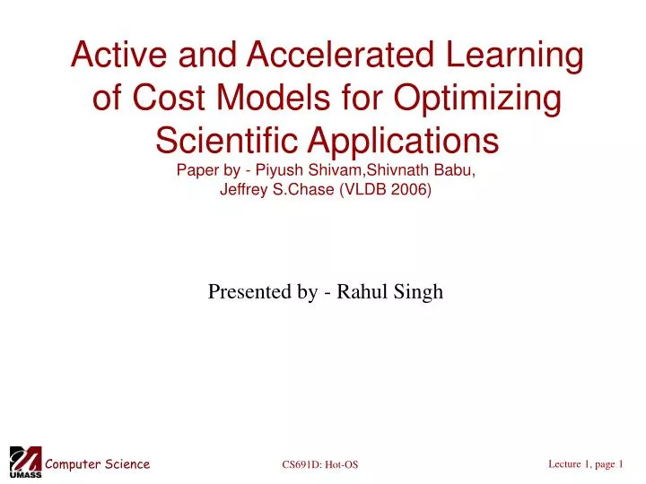 active and accelerated learning of cost models for optimizing scientific applications