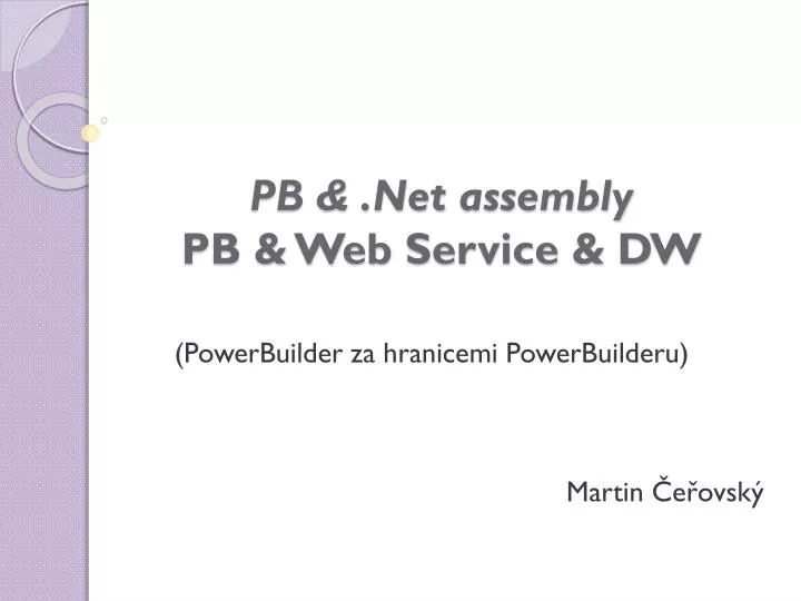 pb net assembly pb web service dw