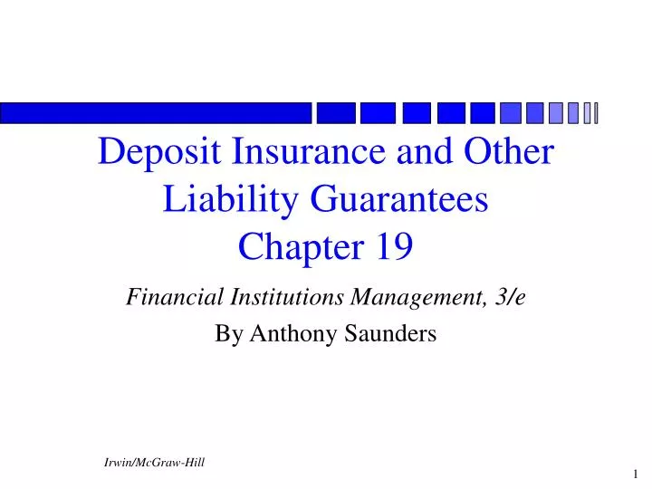 deposit insurance and other liability guarantees chapter 19