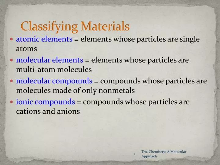 classifying materials