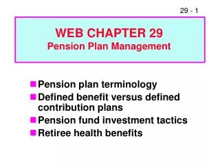 Pension plan terminology Defined benefit versus defined contribution plans