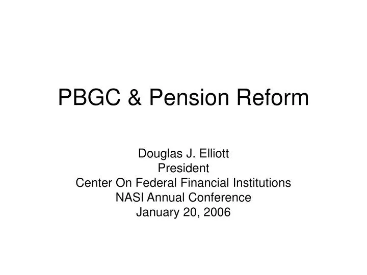 pbgc pension reform