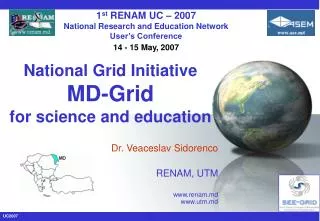 National Grid Initiative MD-Grid for science and education
