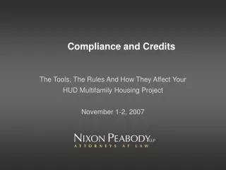 Compliance and Credits