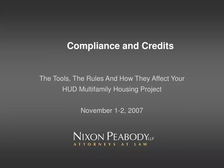 compliance and credits