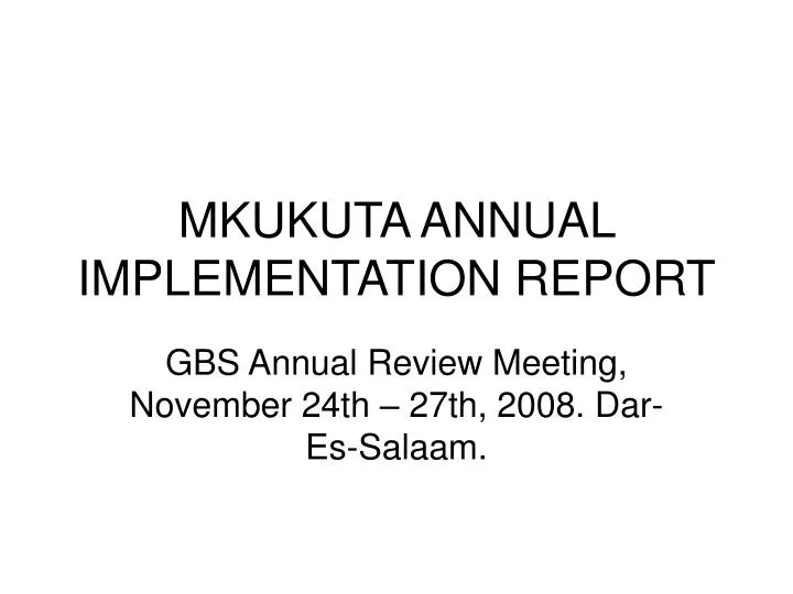 mkukuta annual implementation report