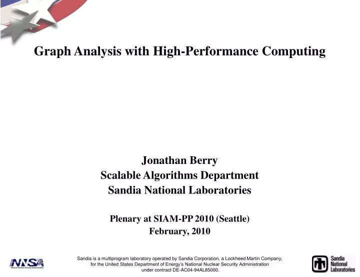 graph analysis with high performance computing