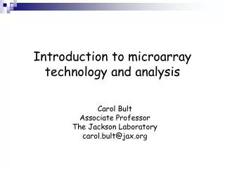 Introduction to microarray technology and analysis
