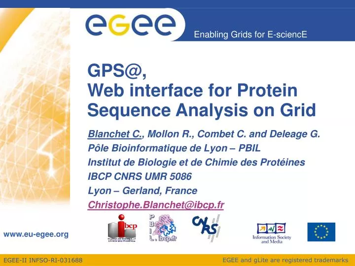 gps@ web interface for protein sequence analysis on grid