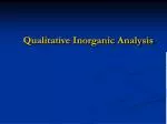 Qualitative Inorganic Analysis - slide 1