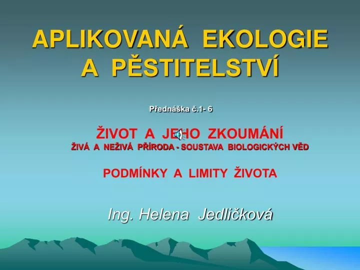 aplikovan ekologie a p stitelstv