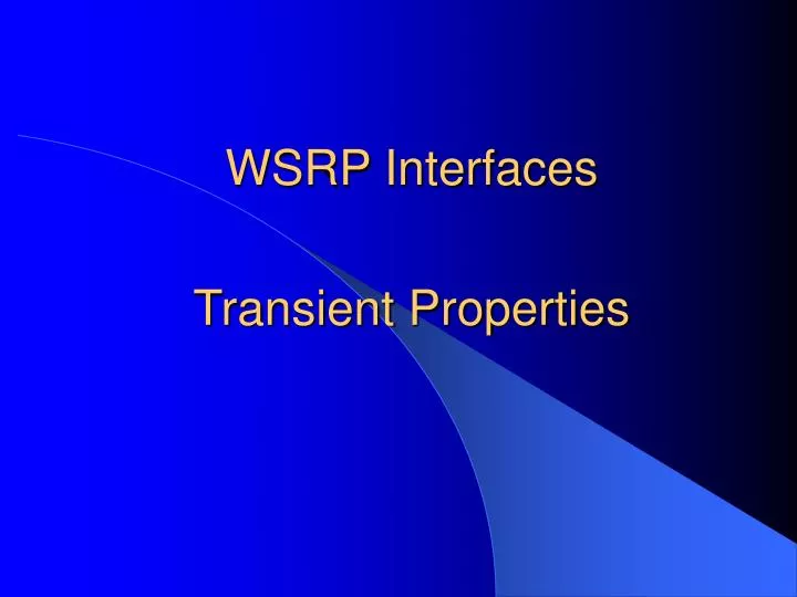 wsrp interfaces transient properties