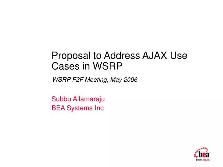 proposal to address ajax use cases in wsrp