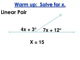 Warm up: Solve for x.