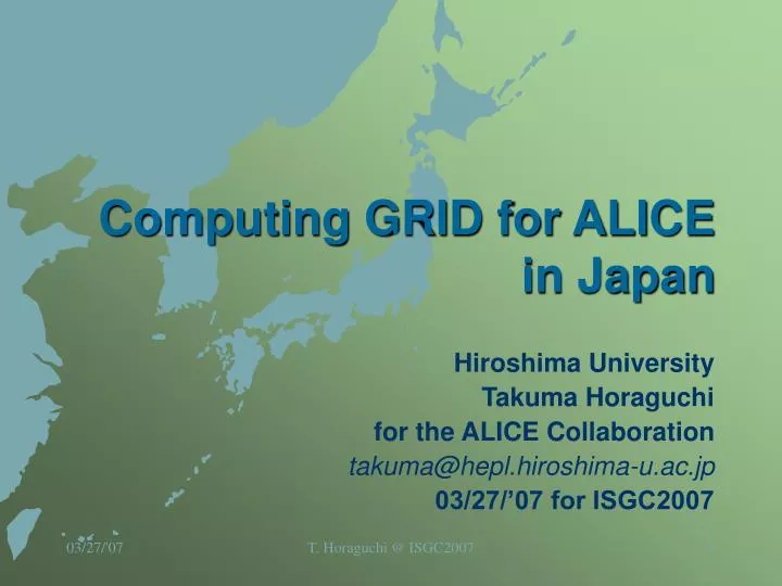 computing grid for alice in japan