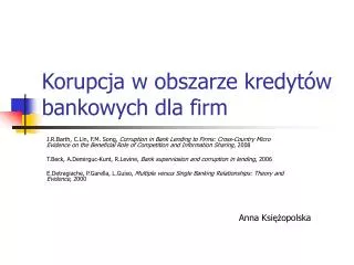 Korupcja w obszarze kredytów bankowych dla firm