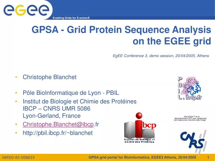 gpsa grid protein sequence analysis on the egee grid