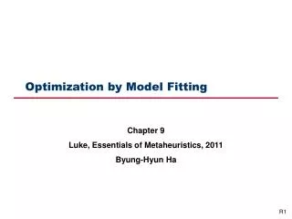 Optimization by Model Fitting