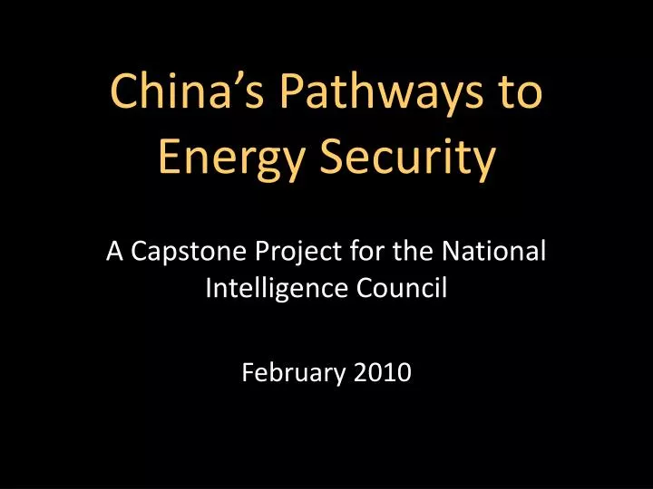 china s pathways to energy security